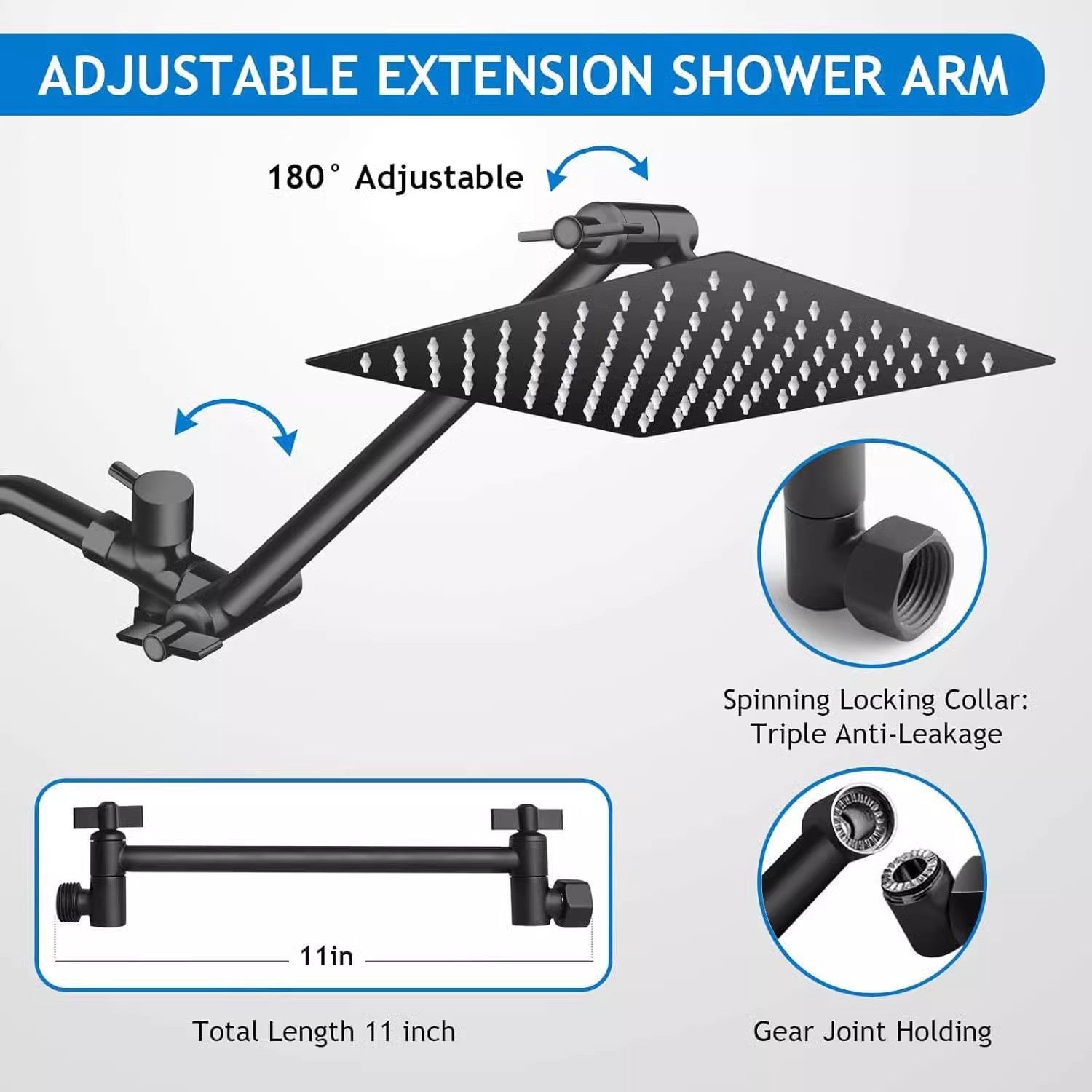 Spa Shower Head Black
