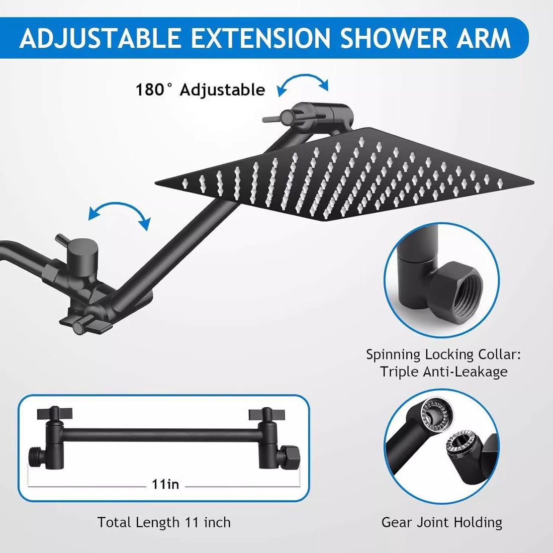 Spa Shower Head Black